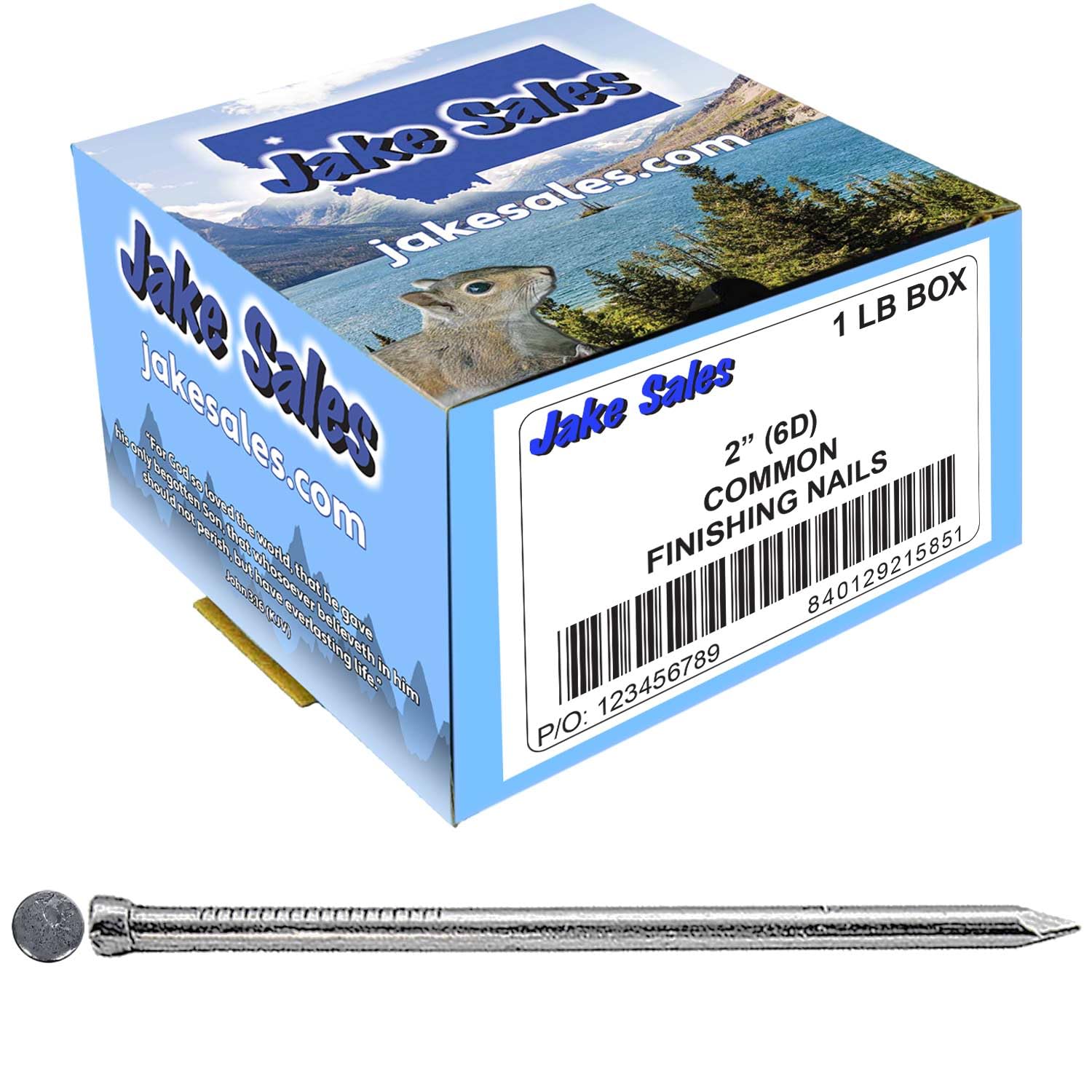 2 Inch (6D) Bright Finish Finish Nails - 1 Pound ~ 210 Nails